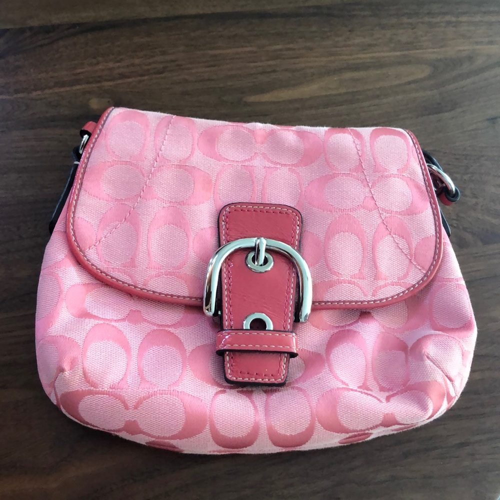 Pink genuine coach crossbody